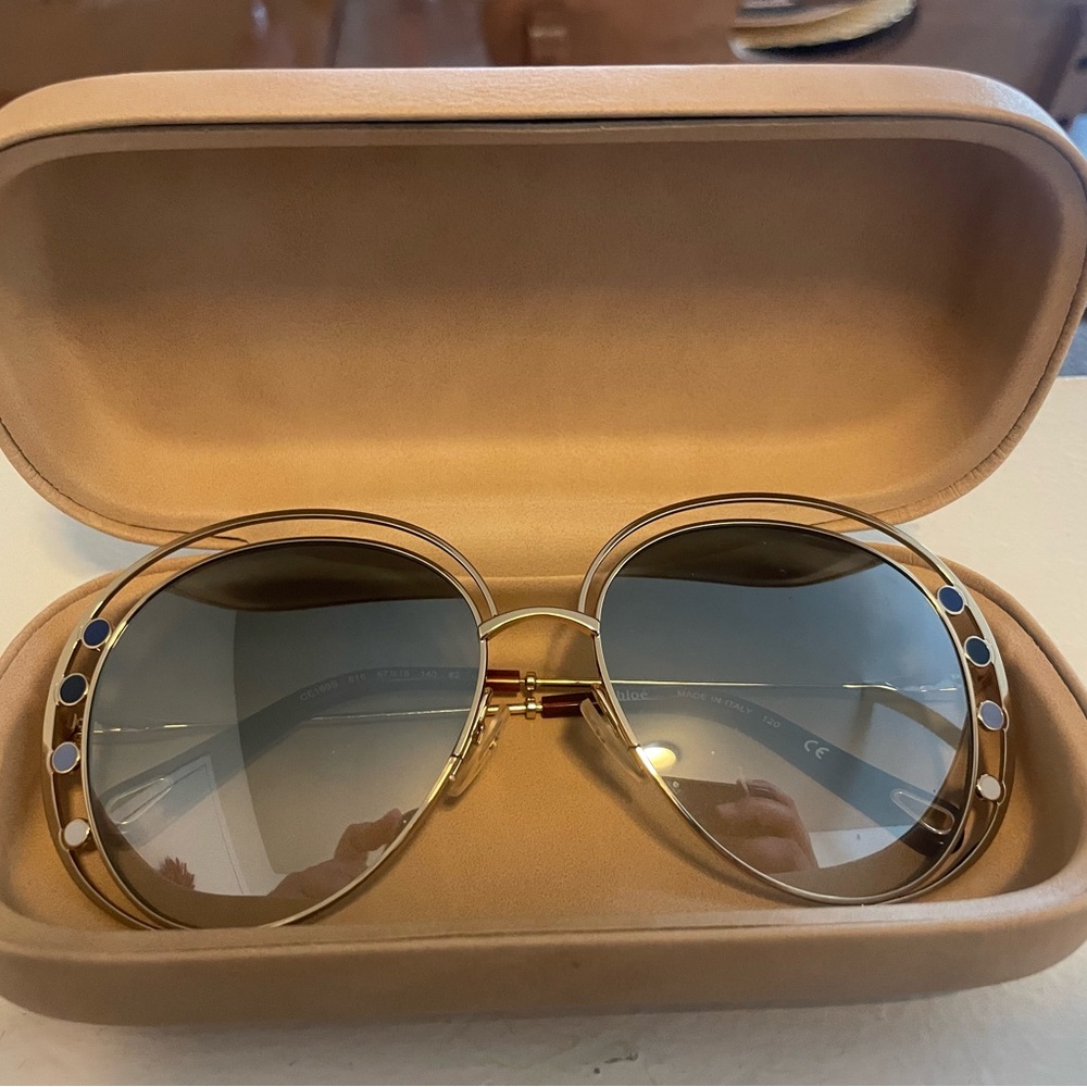 Blue and Gold Sunglasses